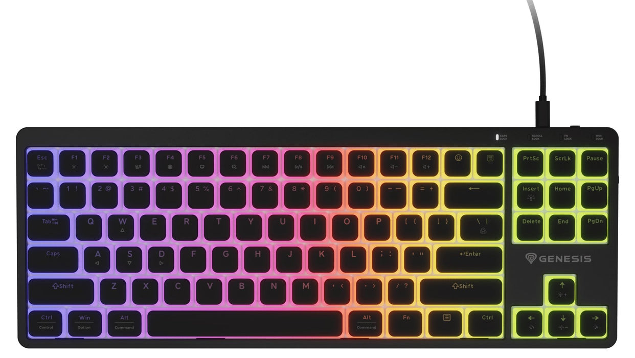 Механична клавиатура Genesis - Thor 430 TKL, Outemu Silent Pink, RGB, черна