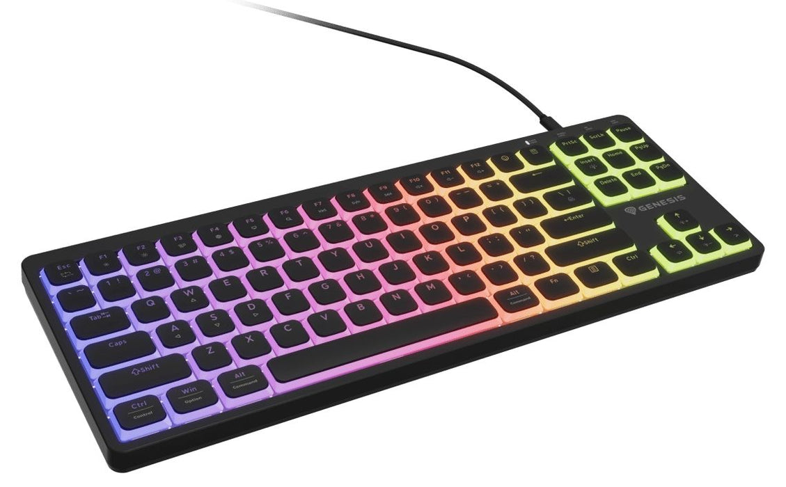 Механична клавиатура Genesis - Thor 430 TKL, Outemu Silent Pink, RGB, черна