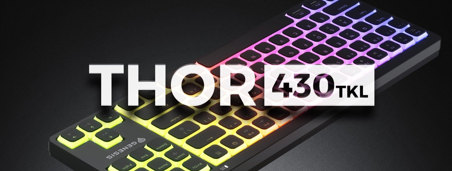 Механична клавиатура Genesis - Thor 430 TKL, Outemu Silent Pink, RGB, черна