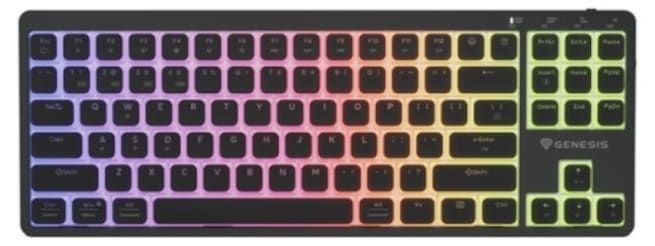 Механична гейминг клавиатура Genesis - Thor 430 TKL Wireless, безжична, Outemu Peach Silent, RGB, черна