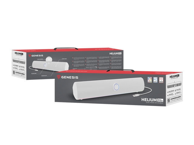Genesis Soundbar Helium, 312BT, 2.0 Bluetooth, бял