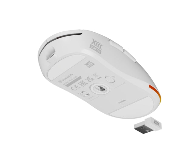 Genesis Wireless Gaming Mouse Zircon XIII Custom Wireless 26000 DPI Бяла