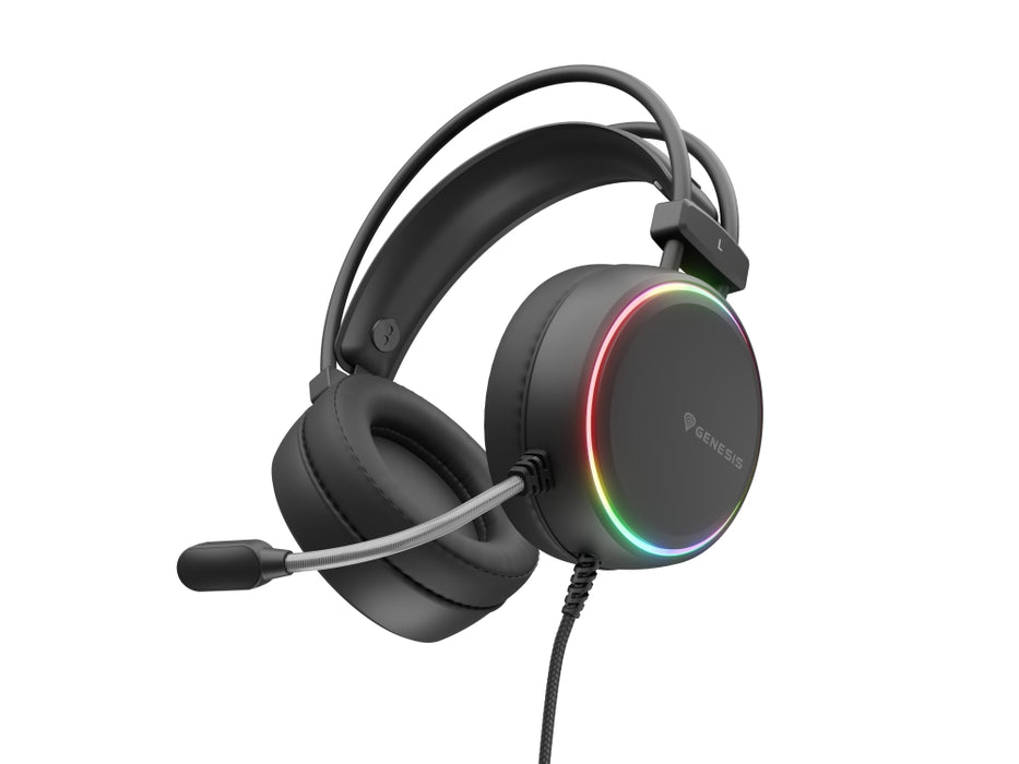 Слушалки Genesis Neon 613 с микрофон RGB осветление черни