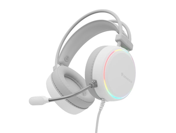 Слушалки Genesis Neon 613 с микрофон RGB осветление Бяло