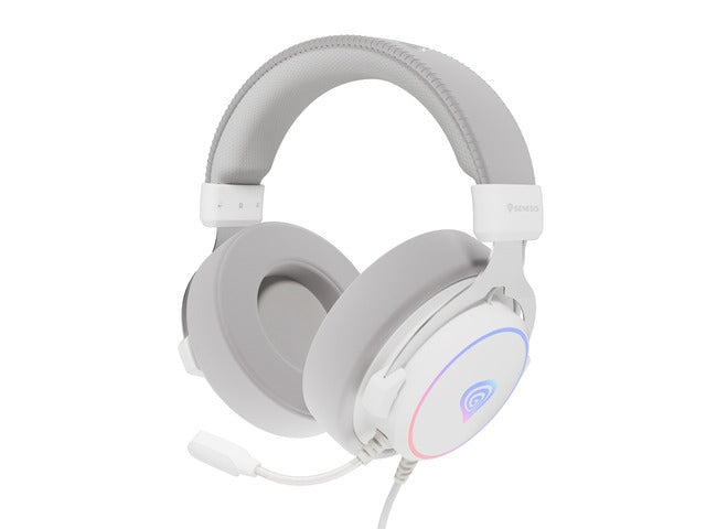 Genesis Headset Neon 764 с микрофон, RGB осветление, USB, бял