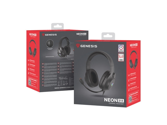 Слушалки Genesis Neon 213 с микрофон RGB осветление черни