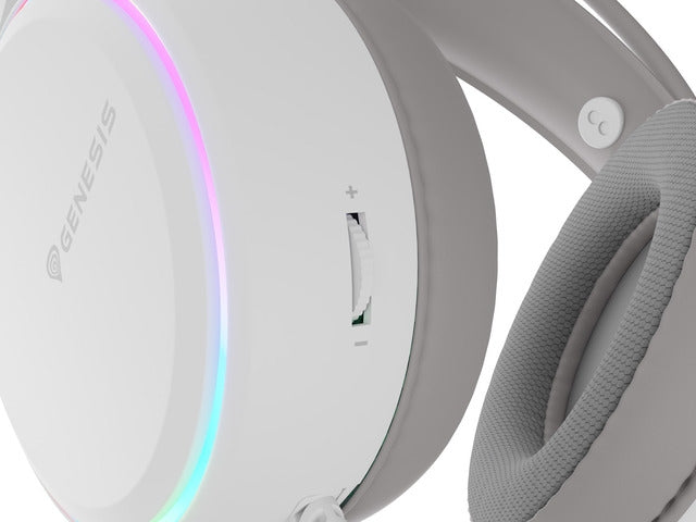Слушалки Genesis Neon 613 G2 с микрофон RGB осветление Бяло