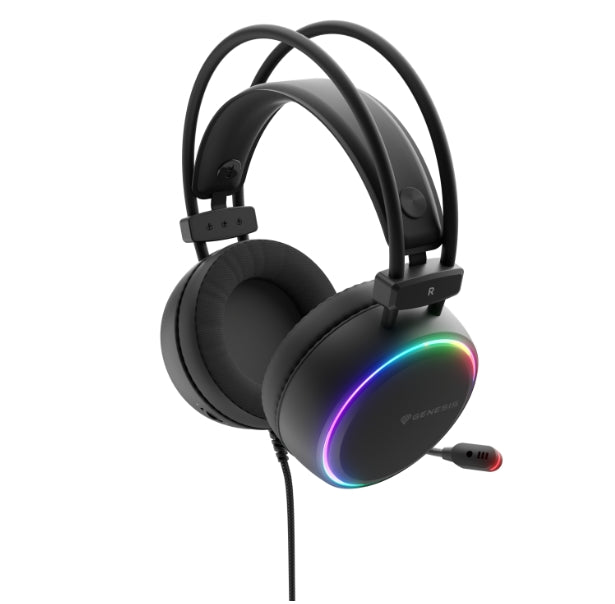 Слушалки Genesis Neon 614 с микрофон, RGB подсветка, черни, USB