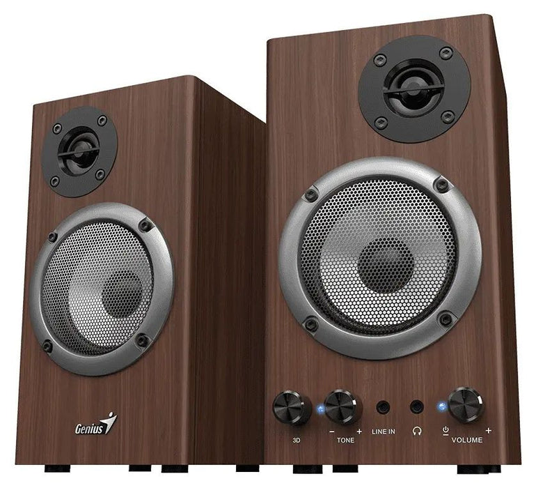 Аудио система Genius - SP-HF500B, 2.0, 16W, кафява