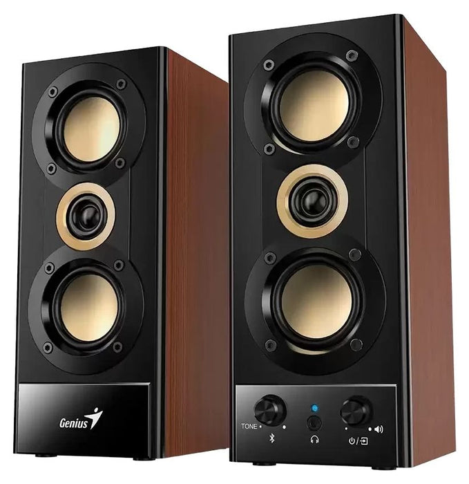 Аудио система Genius - SP-HF800BT, 2.0, 20W, Bluetooth 5.3, кафява