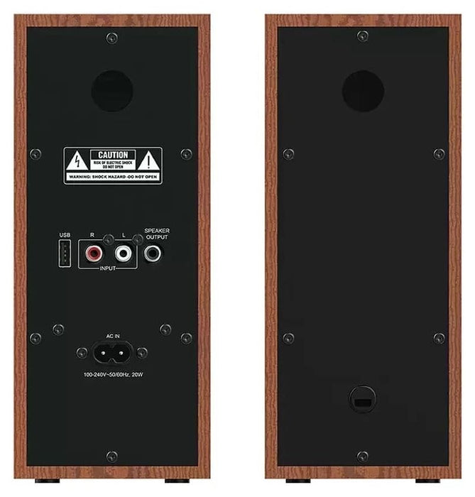 Аудио система Genius - SP-HF800BT, 2.0, 20W, Bluetooth 5.3, кафява