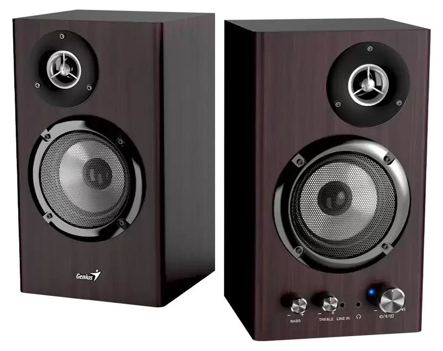Аудио система Genius - SP-HF1812BT, 2.0, 50W, Bluetooth, кафява