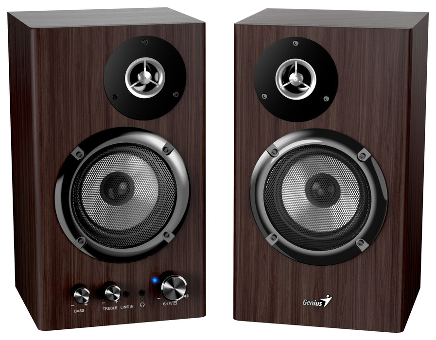 Аудио система Genius - SP-HF1812BT, 2.0, 50W, Bluetooth, кафява