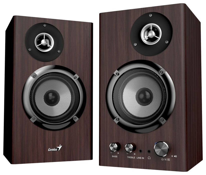 Аудио система Genius - SP-HF1812BT, 2.0, 50W, Bluetooth, кафява