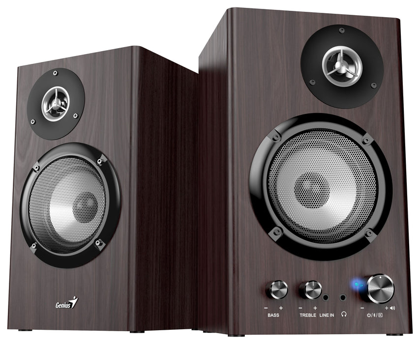 Аудио система Genius - SP-HF1812BT, 2.0, 50W, Bluetooth, кафява