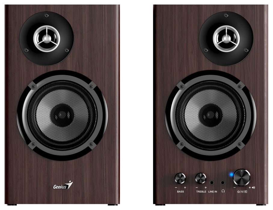 Аудио система Genius - SP-HF1812BT, 2.0, 50W, Bluetooth, кафява