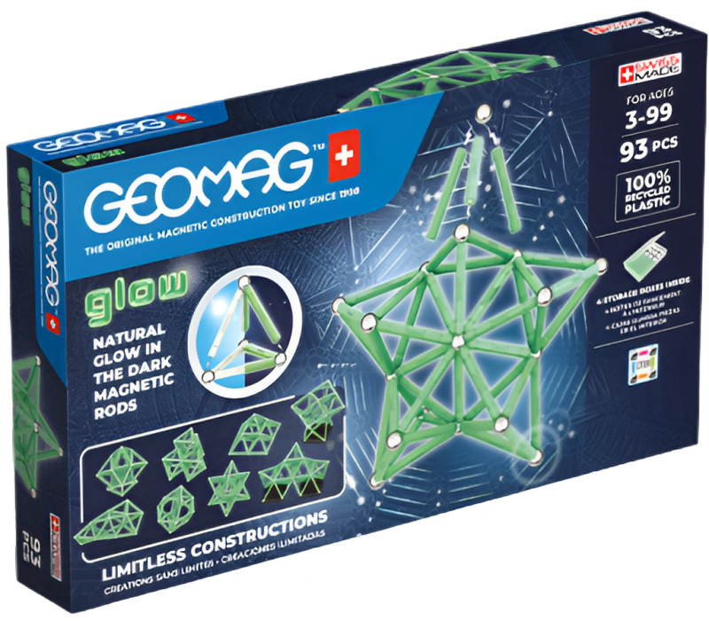 Mагнитен конструктор Geomag - Glow, 93 части