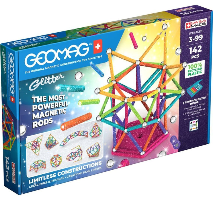 Магнитен конструктор Geomag - Блестящ, 142 части