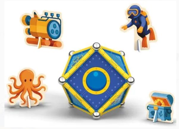 Магнитен конструктор Geomag - Магнитни истории, Океан, 60 части