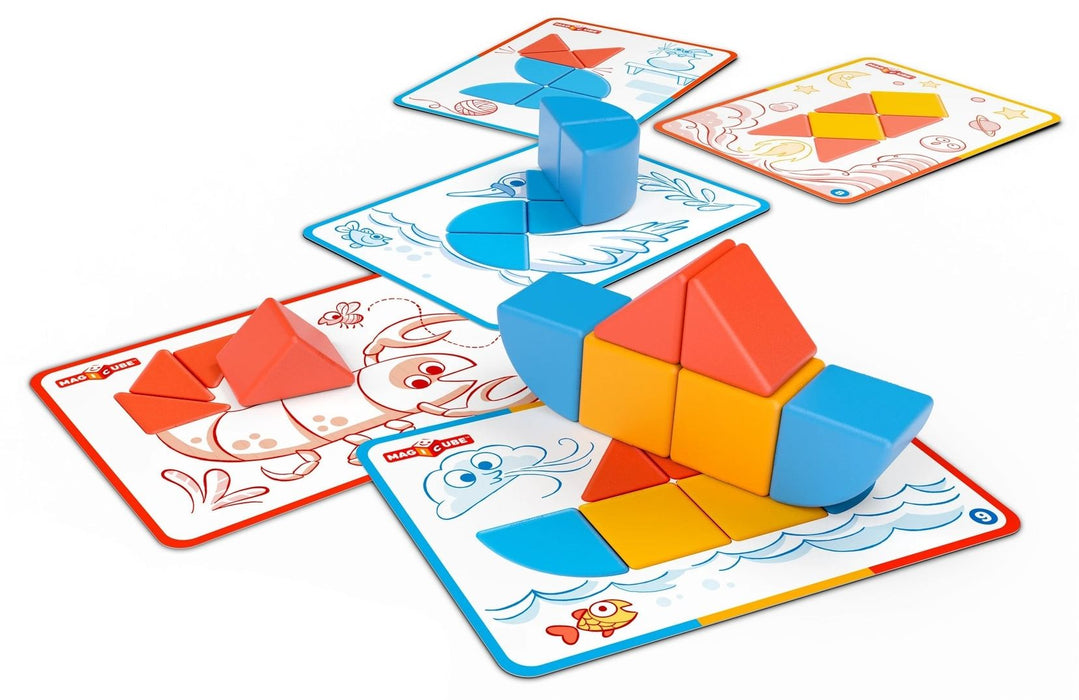 Магнитен конструктор Geomag - Magicube, Форми и карти, 16 части