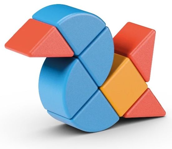 Магнитен конструктор Geomag - Magicube, Форми и карти, 16 части
