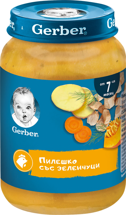 Меню с пилешко и зеленчуци, 7+м, 190 g