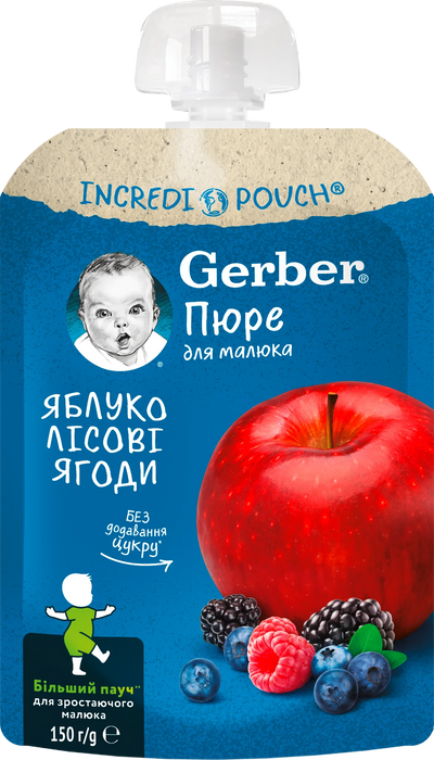Плодово пюре с ябълка и горски плодове, 150 g