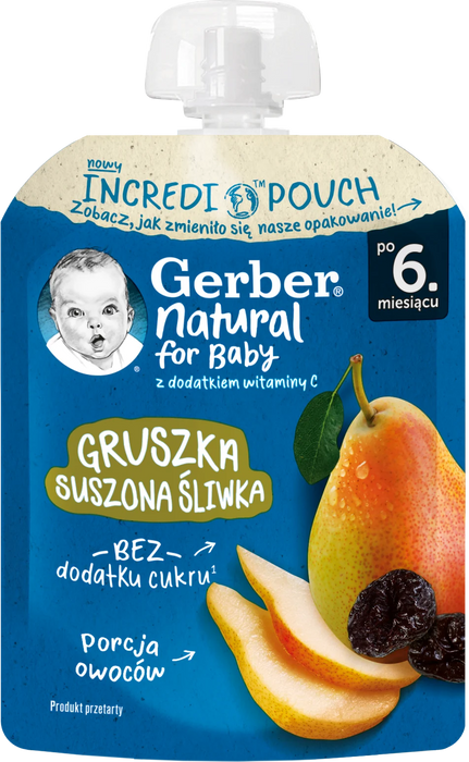 Пюре с круша и сушени сливи, от 6+ м, 80 g