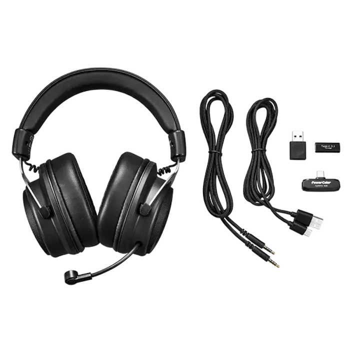 Геймърски безжични слушалки PowerColor Alphyn AH10 - Черни