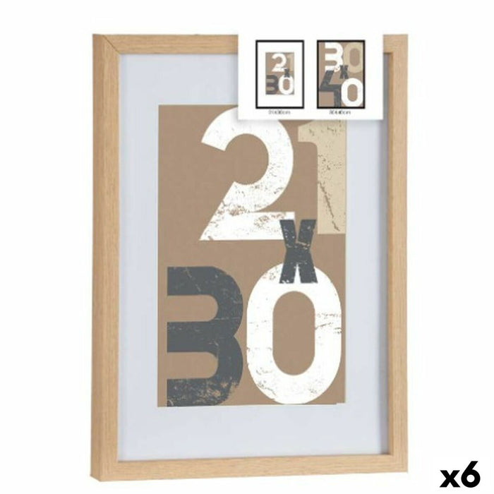 Рамка за снимки Gift Decor Естествен Cтъкло Дървен MDF 30 x 40 cm (6 броя)
