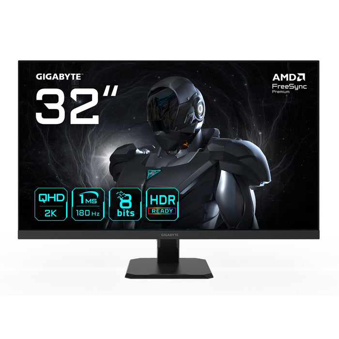 GIGABYTE GS32QA 32” QHD геймърски монитор - 2560 x 1440, 180Hz, 1ms, 300 cd/m², FreeSync Premium, HDR Ready, HDMI 2.0, Displayport 1.4