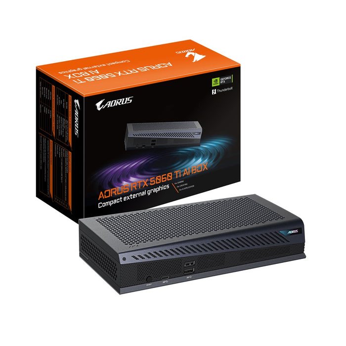 GIGABYTE AORUS RTX 5060 Ti AI BOX Графична карта - 16GB GDDR7, 128bit, PCI-E 5.0, 2572MHz тактова честота на ядрата, 3 x DP 2.1, 1 x HDMI 2.1, GV-N506TIXEB-16GD
