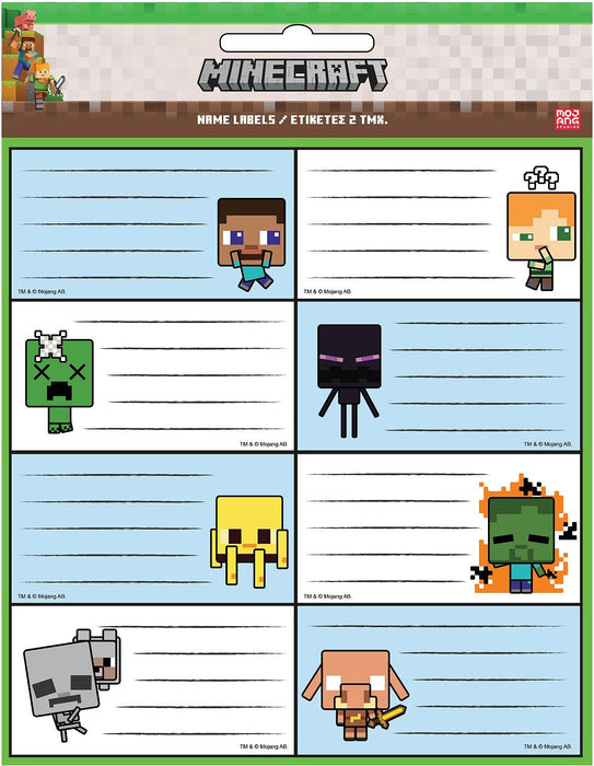 Ученически етикети GIM Minecraft - 16 броя