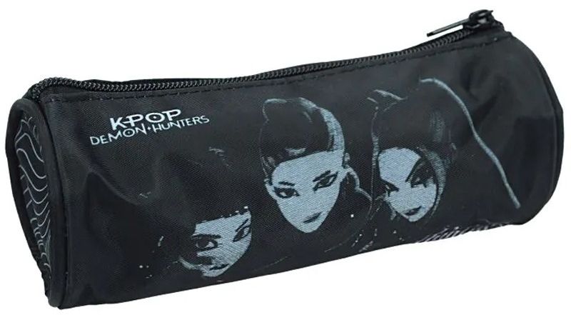 Цилиндричен ученически несесер GIM K-Pop Demon Hunters - Huntrix Black
