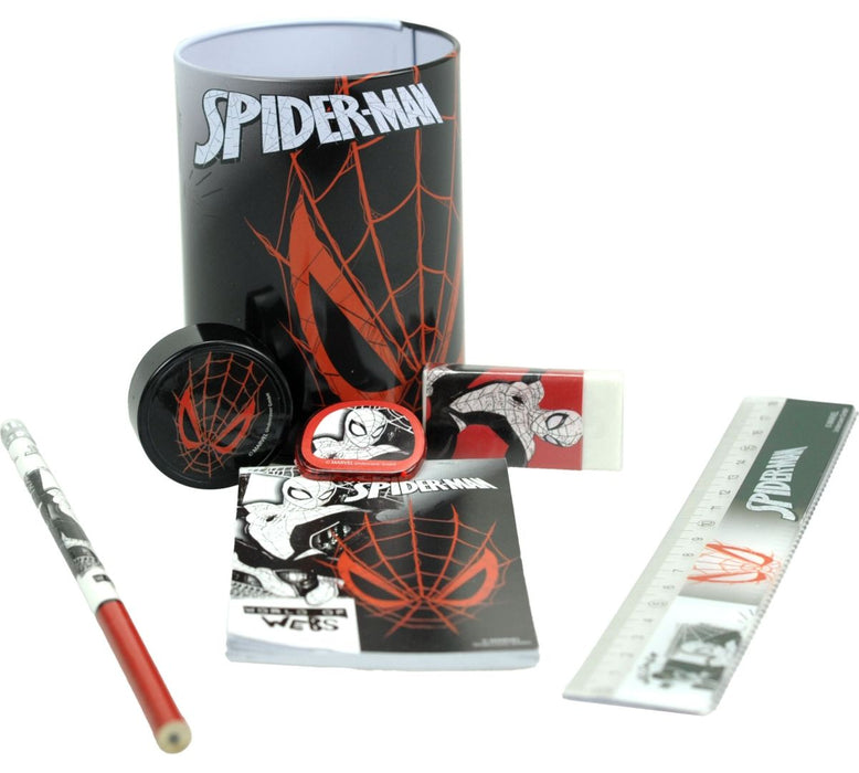 Комплект ученически пособия GIM Spider-Man - С моливник, 7 части