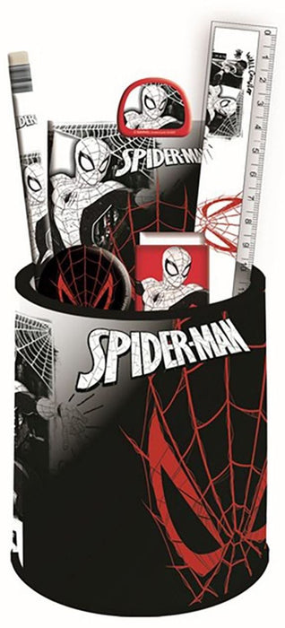 Комплект ученически пособия GIM Spider-Man - С моливник, 7 части