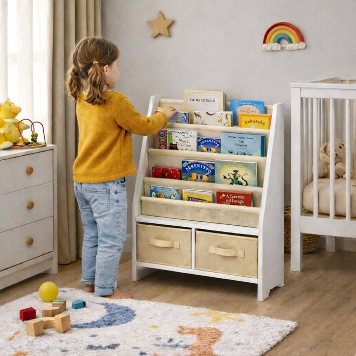 Детски дървен органайзер 2 в 1 Ginger Home - Етажерка и кутии за съхранение