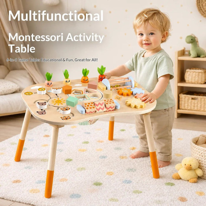 Детска активна маса за игра 6 в 1 Ginger Home - Монтесори