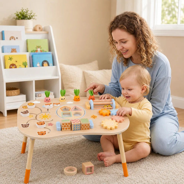 Детска активна маса за игра 6 в 1 Ginger Home - Монтесори