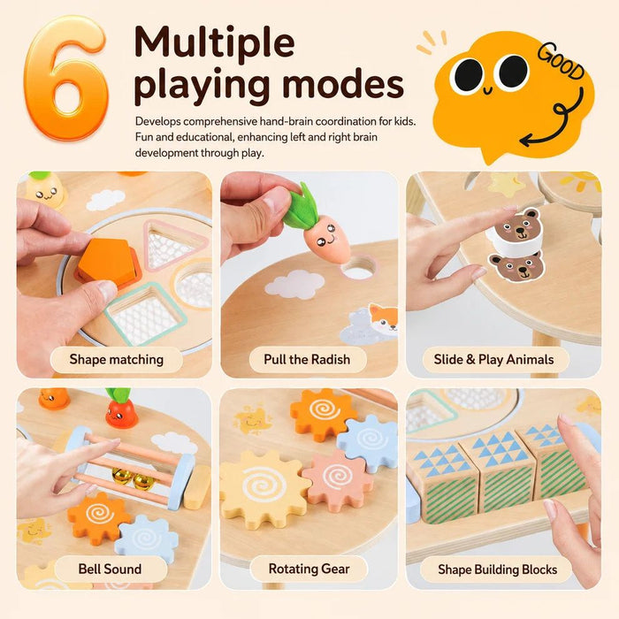 Детска активна маса за игра 6 в 1 Ginger Home - Монтесори
