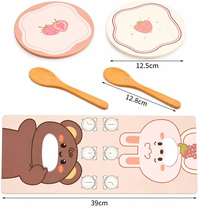 Дървена монтесори игра Ginger Home - Нахрани зайчето и мечето, 35 части