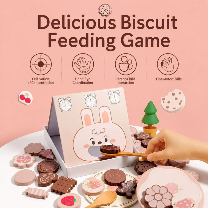 Дървена монтесори игра Ginger Home - Нахрани зайчето и мечето, 35 части