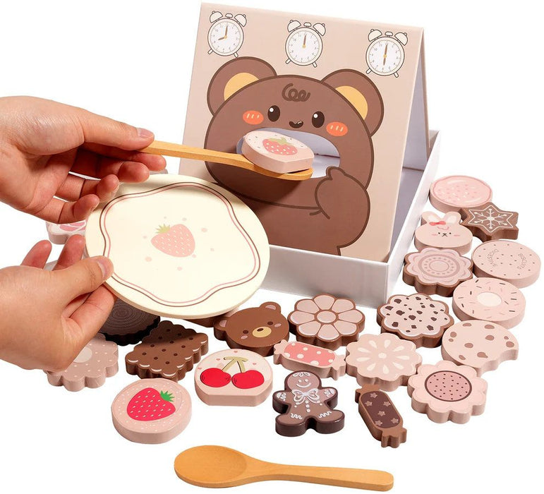 Дървена монтесори игра Ginger Home - Нахрани зайчето и мечето, 35 части