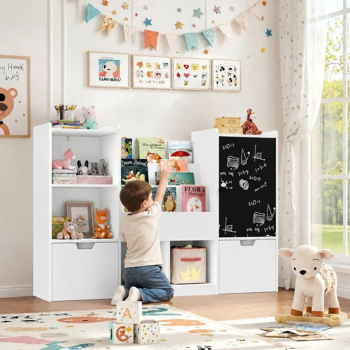 Детски органайзер за играчки Ginger Home - С черна дъска, етажерка, 2 чекмеджета и 6 отделения