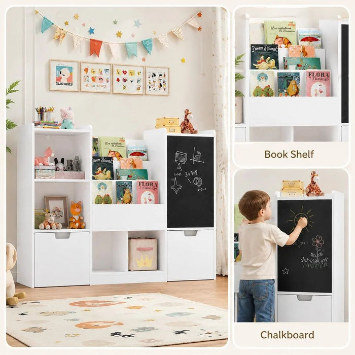 Детски органайзер за играчки Ginger Home - С черна дъска, етажерка, 2 чекмеджета и 6 отделения