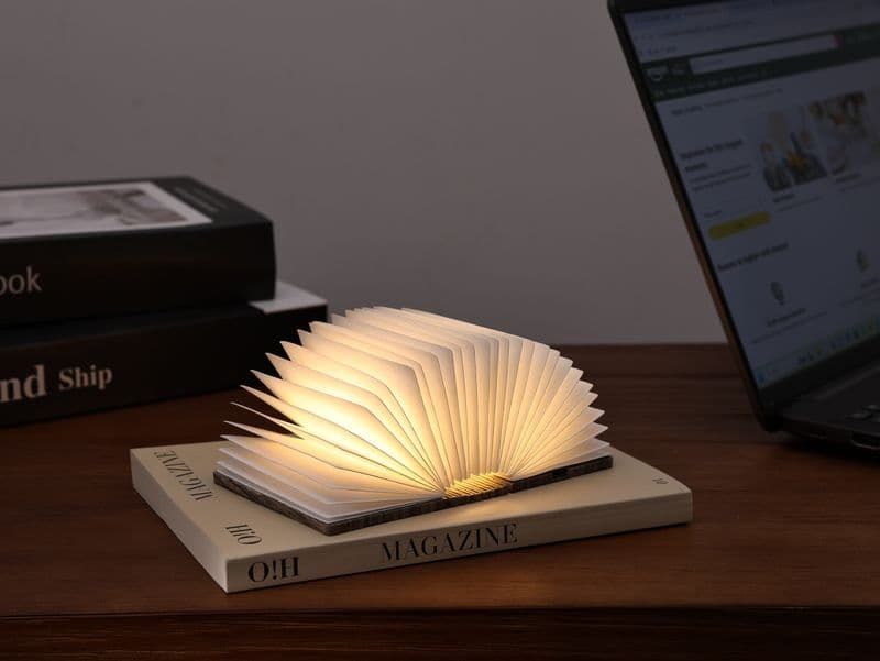 LED смарт лампа Gingko - Super Mini Book, G086BK, акумулаторна, черна
