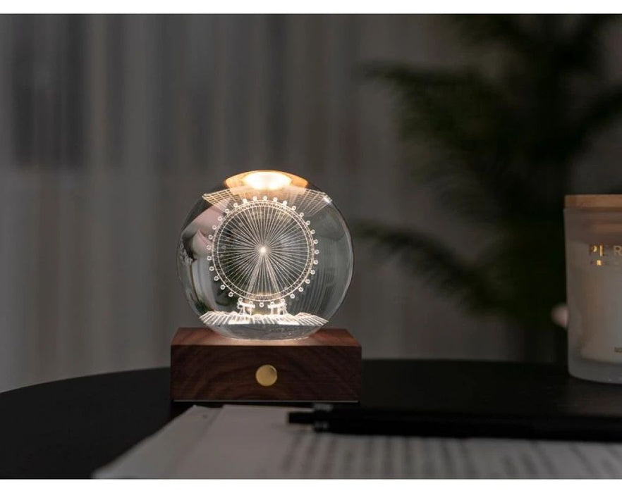 LED декоративна лампа Gingko Design - Amber Crystal, Виенско колело