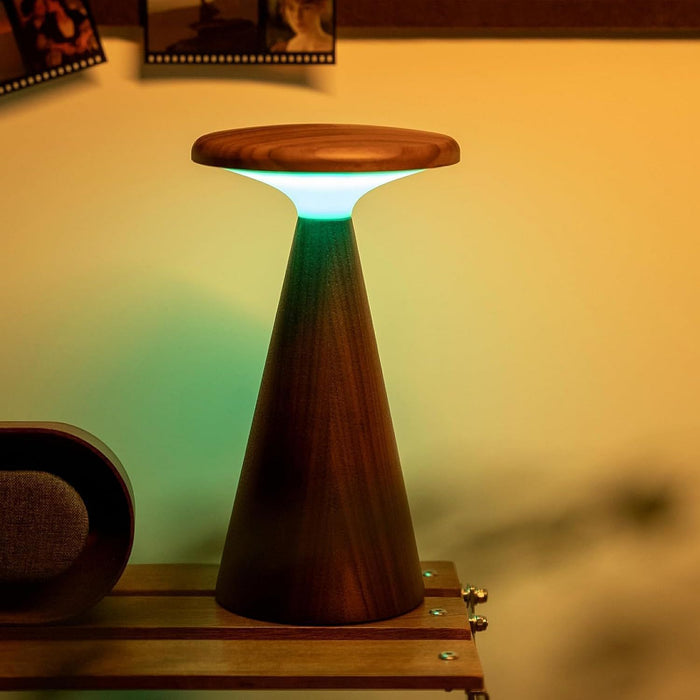 LED настолна лампа Gingko Design - Sylva, размер M, орех, RGB, 1.6W, смарт тъч