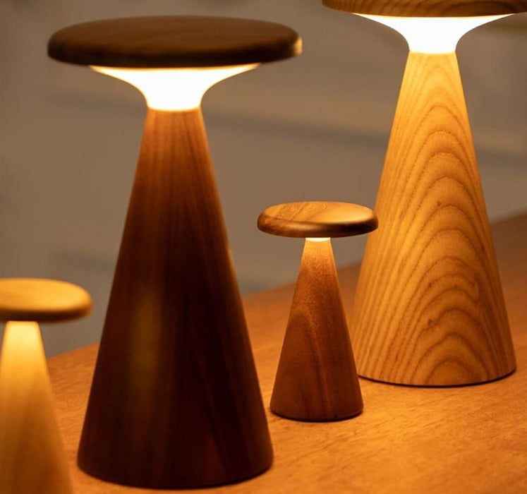 LED настолна лампа Gingko Design - Sylva, размер M, орех, RGB, 1.6W, смарт тъч