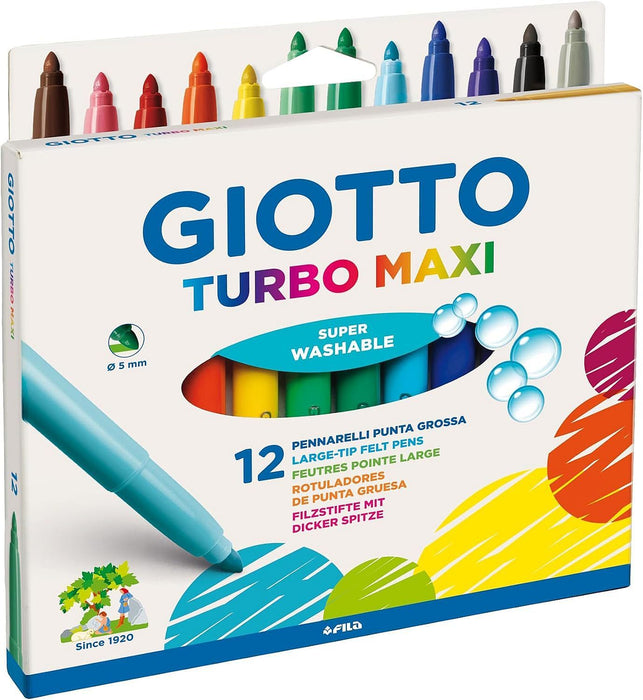 Флумастери Giotto Turbo Maxi - 12 цвята
